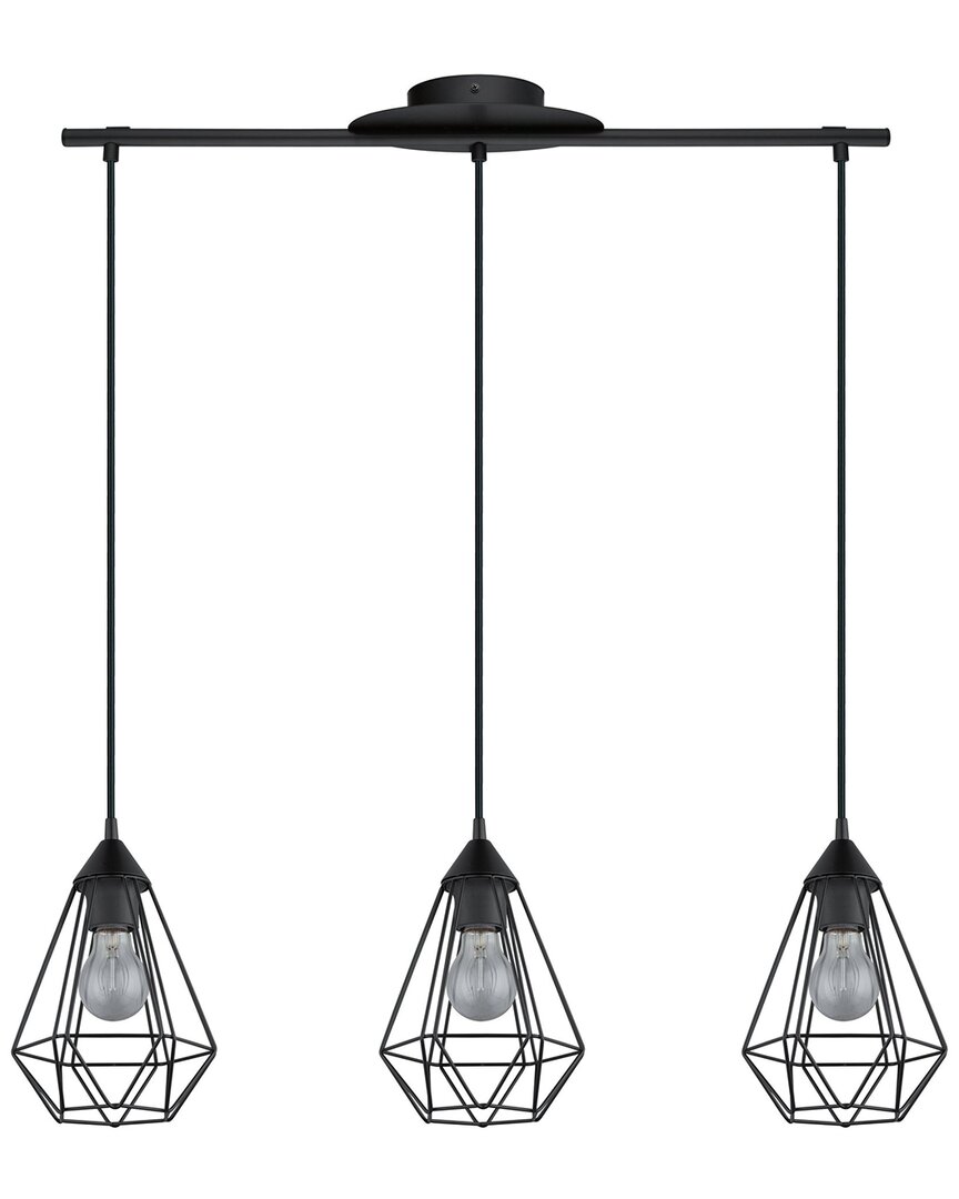 EGLO EGLO TARBES 3 LIGHT OPEN FRAME GEOMETRIC PENDANT WITH MATTE BLACK FINISH