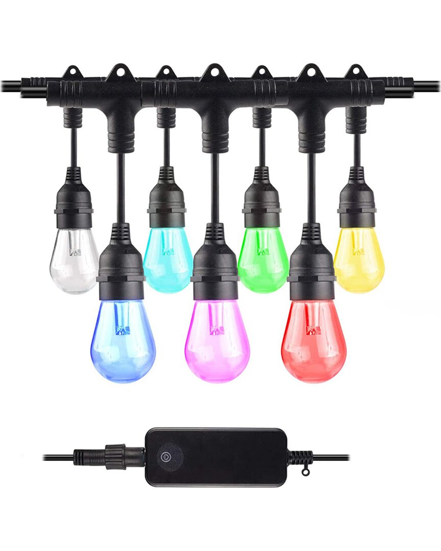 Bulbrite Solana 36ft Smart String Light Kit With Shatter Resistant Rgb Color  Changing Led Light Bul In Black