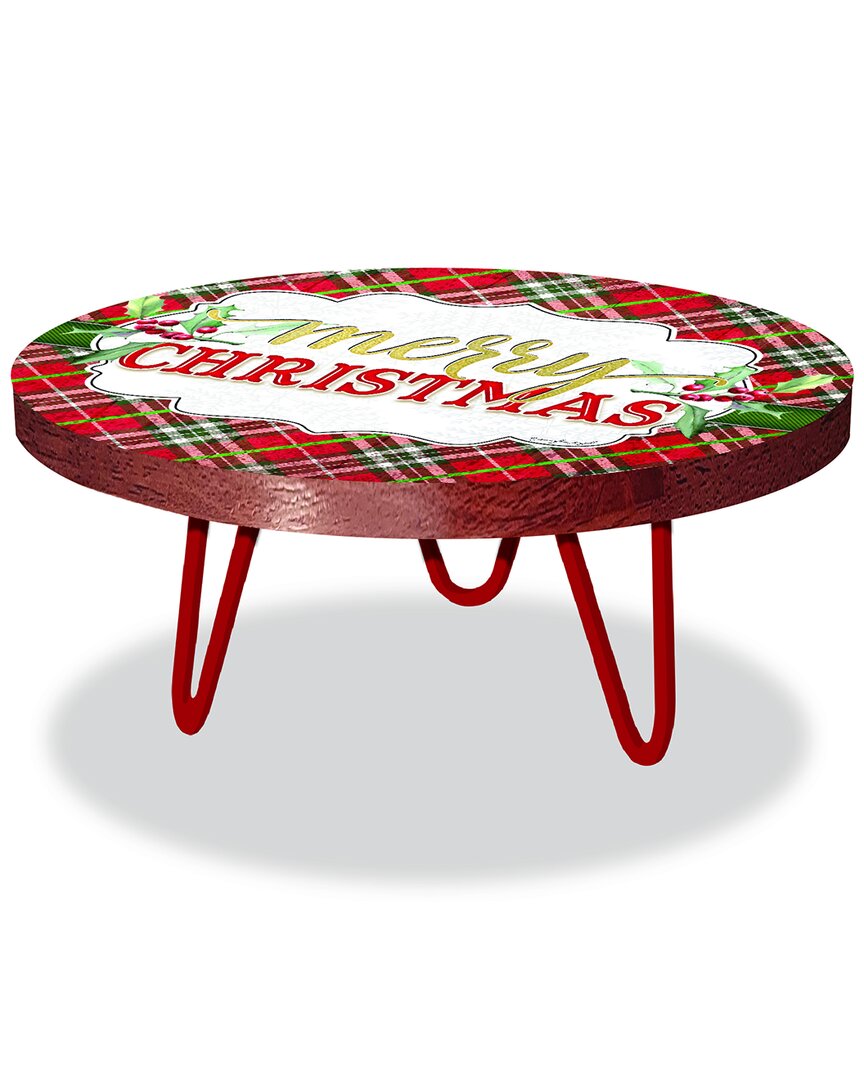 Courtside Market Wall Decor Courtside Market Holiday Collection Merry Christmas Plaid Seasonal Table/riser In Multi