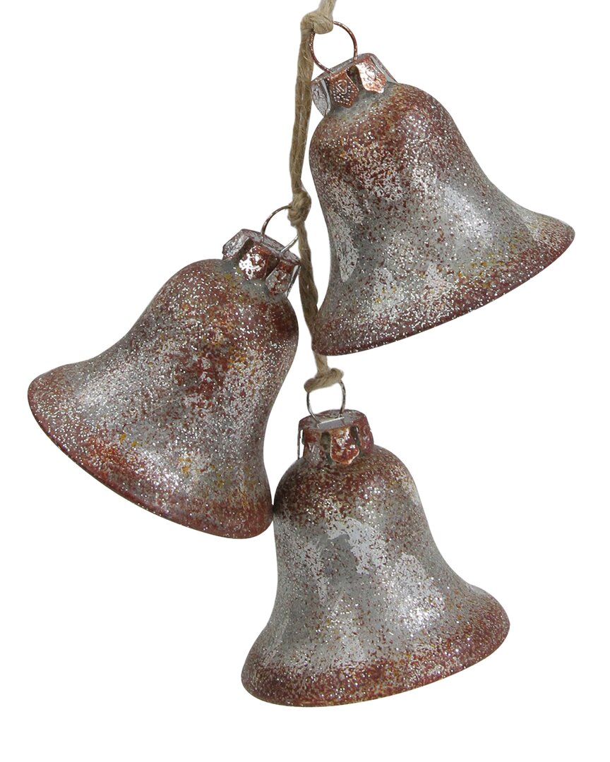 Northlight 5in Silver And Brown String Of Bells Glass Christmas Ornament In Silver