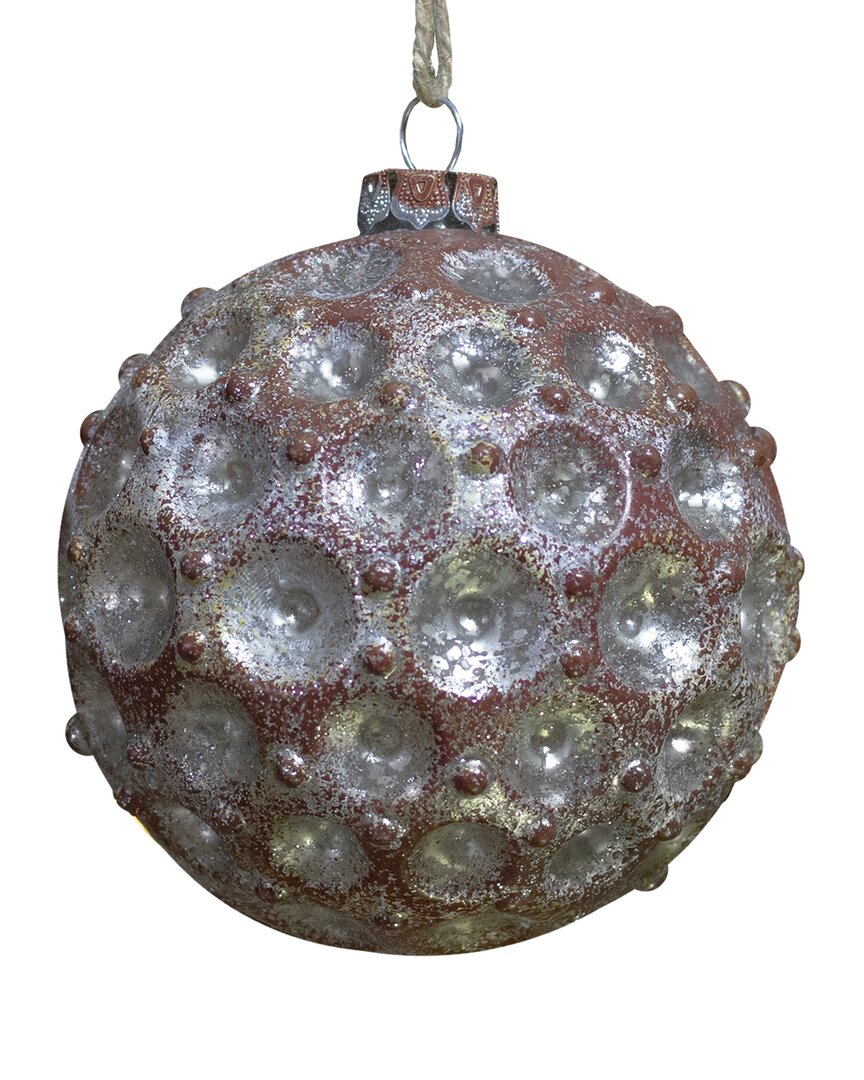 Northlight Mercury Silver Distressed Glass Christmas Ball Ornament 3.5in (88mm) In Silver