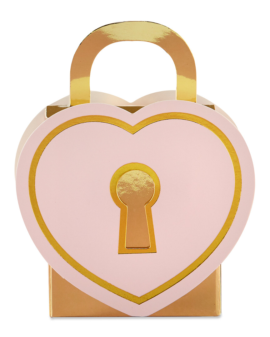 Kate Aspen Set Of 24  Love Lock Favor Boxes In Pink