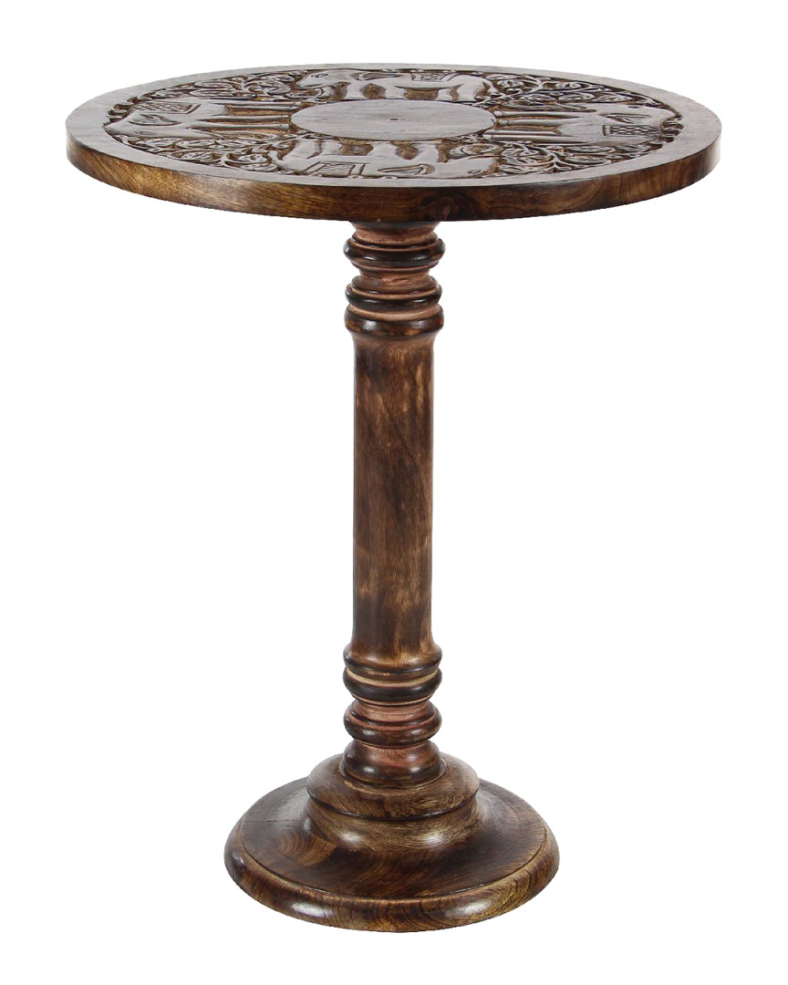 Peyton Lane Elephant Carving Accent Table