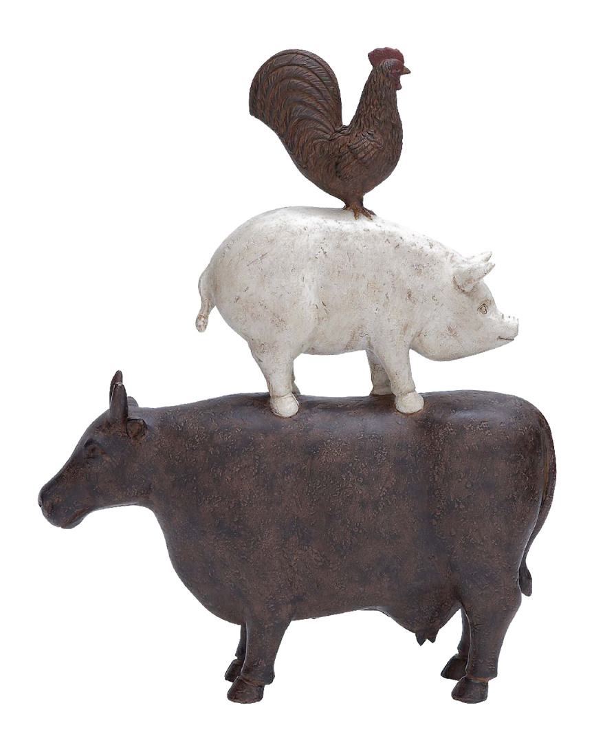 Peyton Lane Stacked Farm Animals Polystone Sculpture