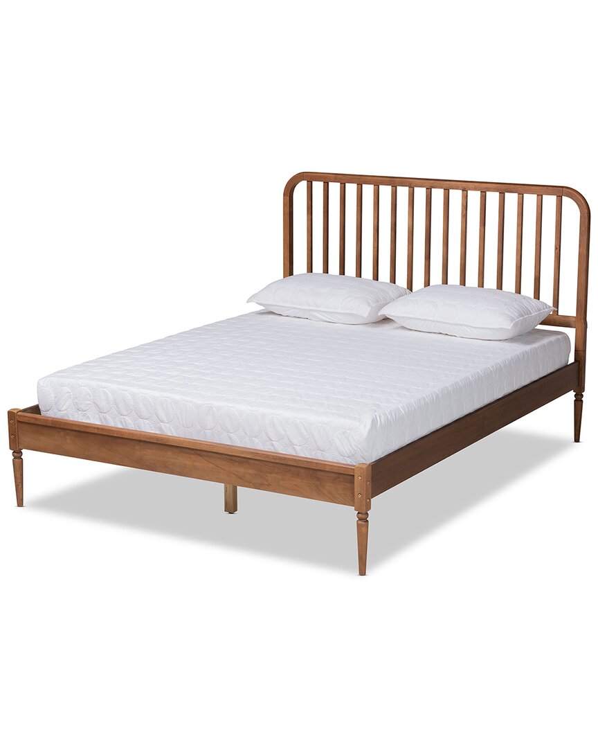 Design Studios Neilan Modern & Contemporary Walnut Brown Finished Wood Queen Size Platform Bed