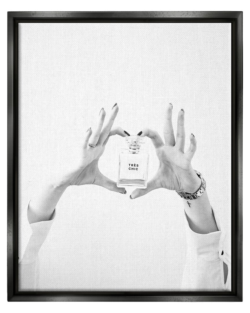 Shop Stupell Tres Chic Heart Glam Perfume Framed Floater Canvas Wall Art By Leah Straatsma