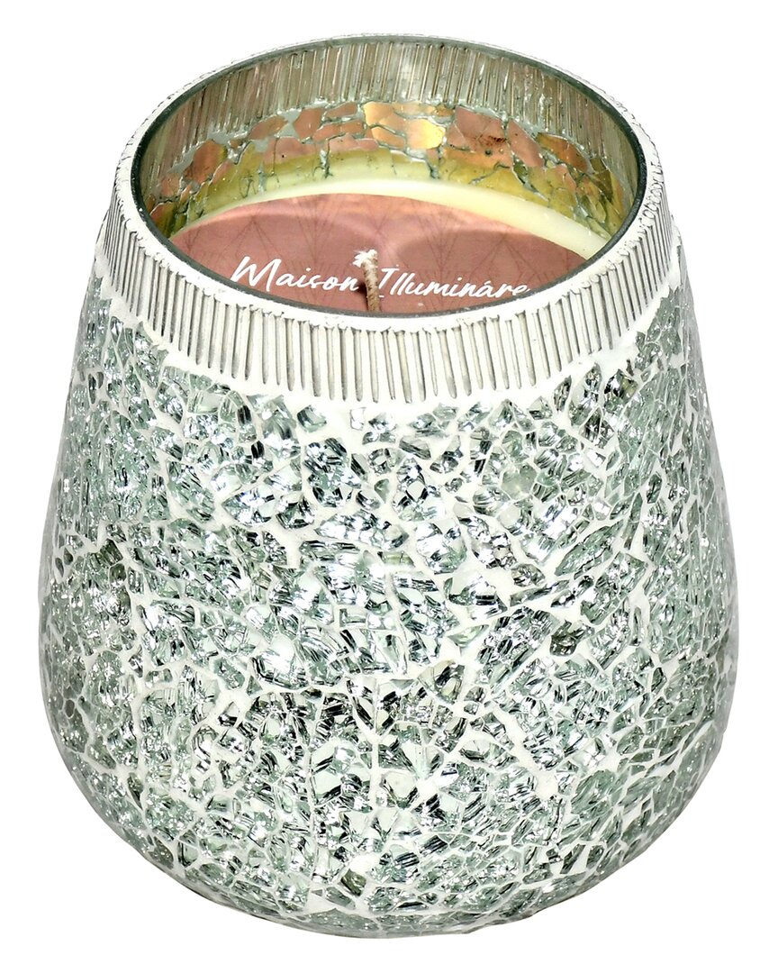 Sagebrook Home 18oz Mosaic Scented Candle In Silver