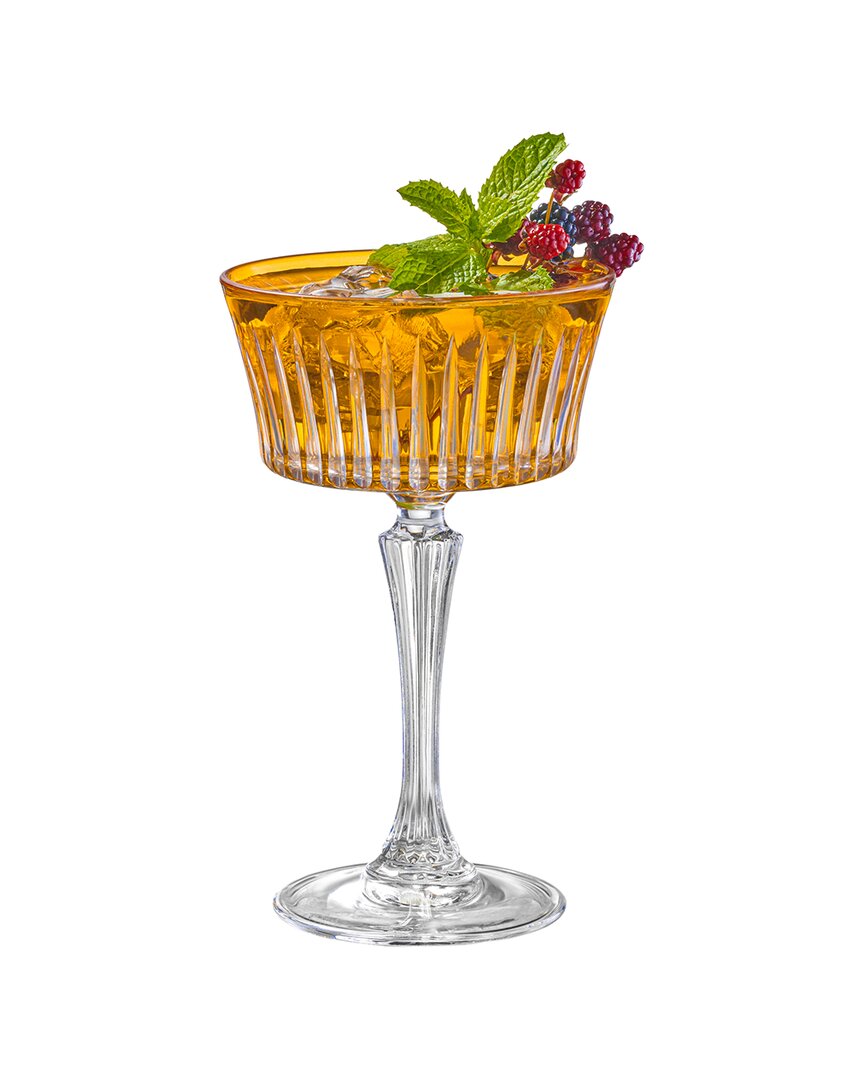 Barski Set Of 6 Colored Champagne Coupe Glasses In Brown