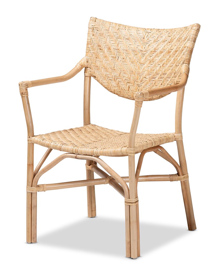 Baxton Studio Damani Rattan Dining Chair In Brown