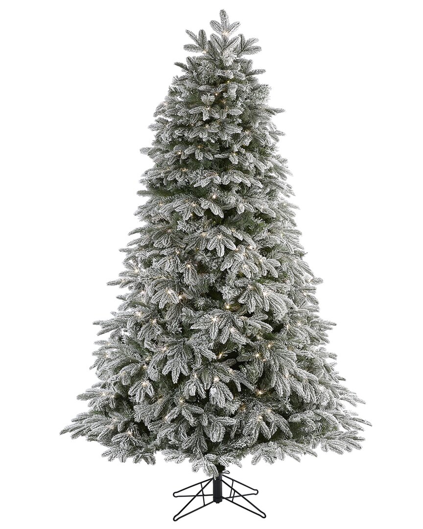 Nearly Natural 7ft. Flocked Colorado Mountain Fir Artificial Christmas Tree In White