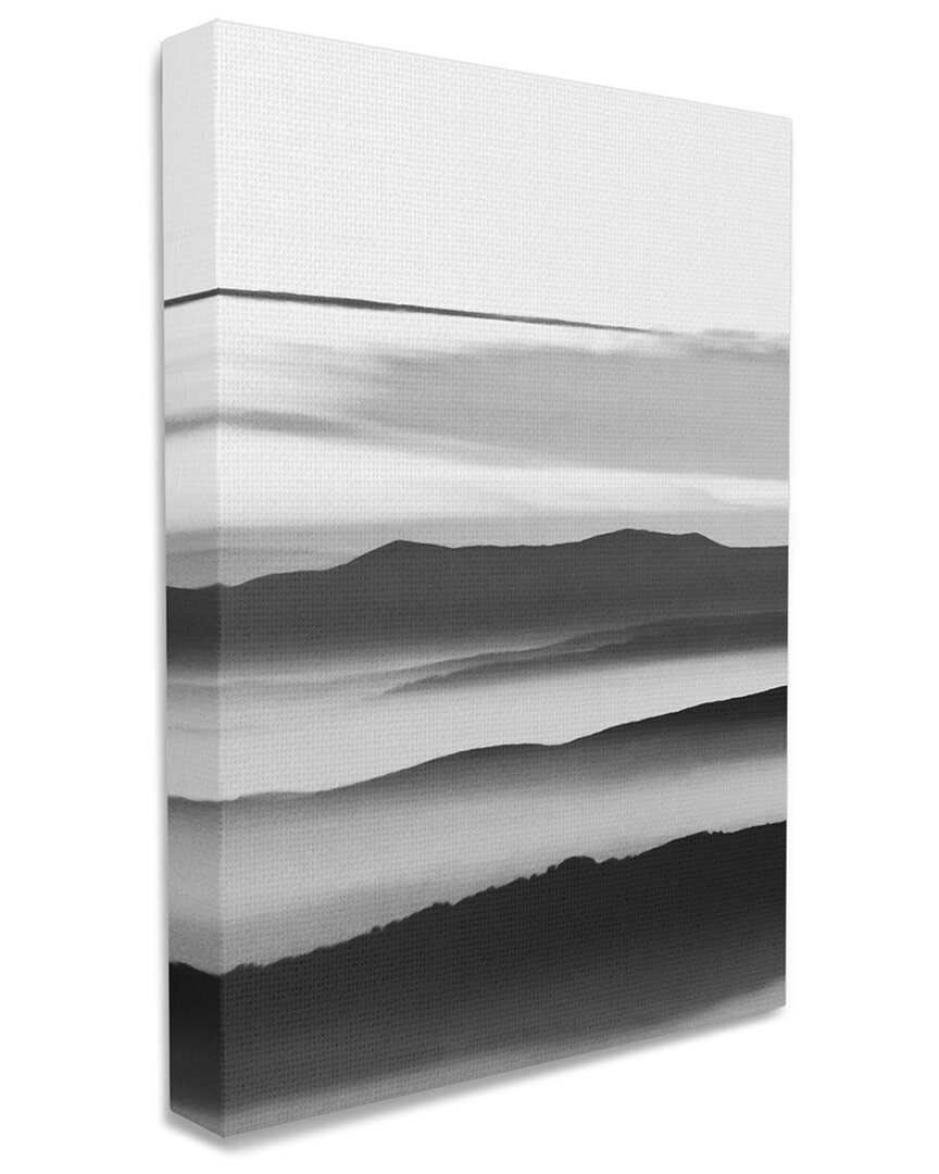 Stupell Industries Misty Clouds Eerie Mountain Landscape Black White Stretched Canvas Wall Art By Design Fab In Grey