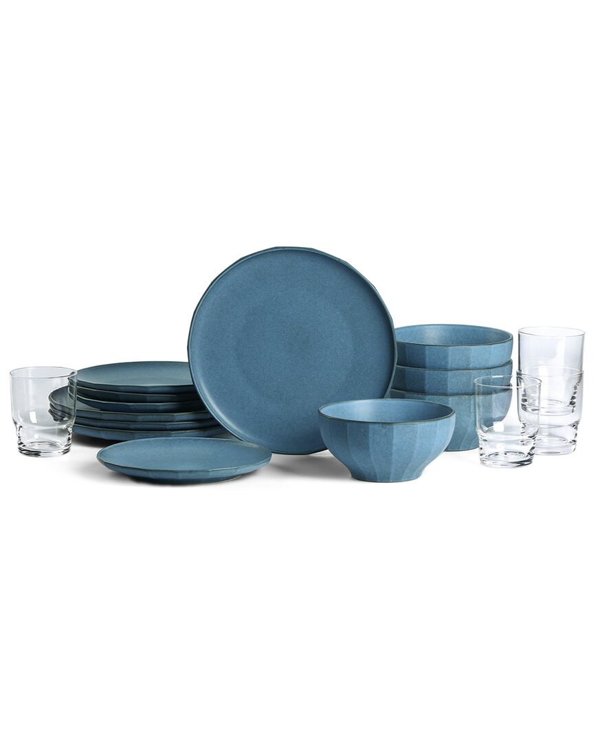 Stone Lain Rio 16-piece Dinnerware Set Stoneware In Blue