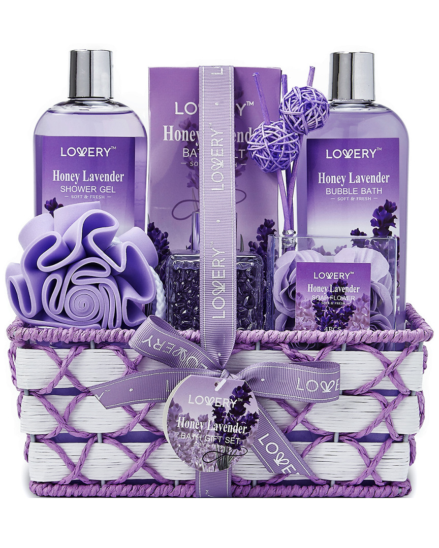 Lovery 13pc Honey Lavender Bath & Body With Essential Oil Diffuser Set