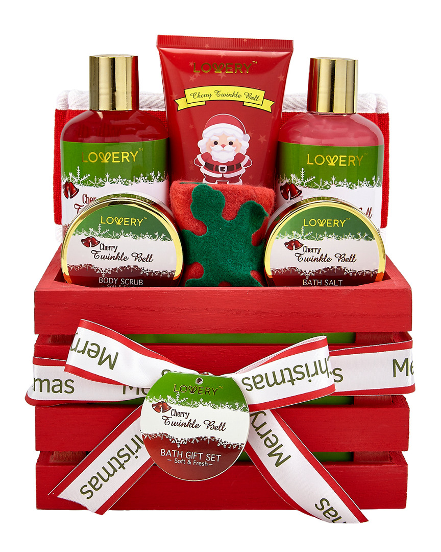 Lovery Bath And Body Christmas Gift Cherry Twinkle Bell Home Spa Set In Transparent