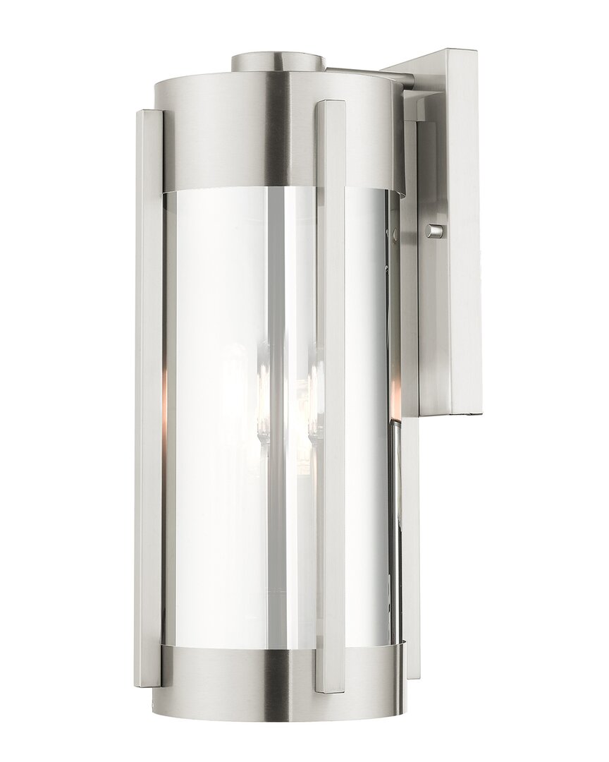 Livex Lighting 3-light Brushed Nickel Outdoor Wall Lantern