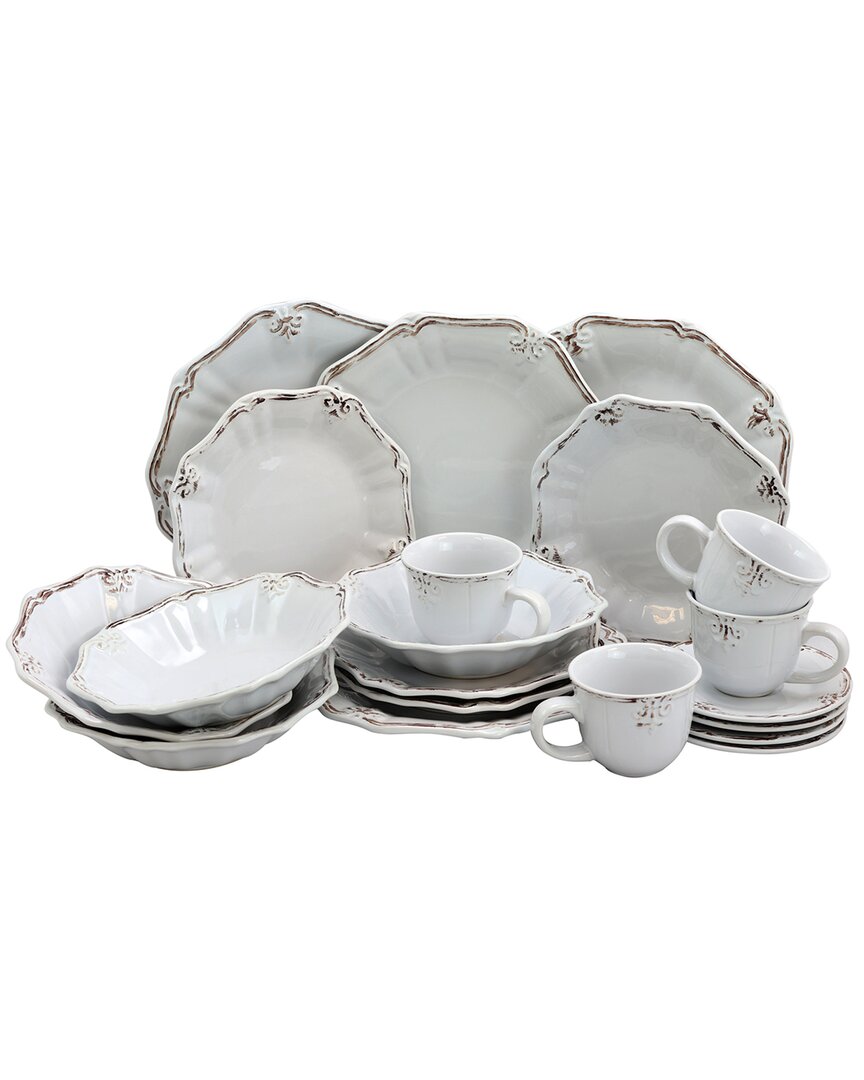 Elama Fleur De Lys 20pc Dinnerware Set