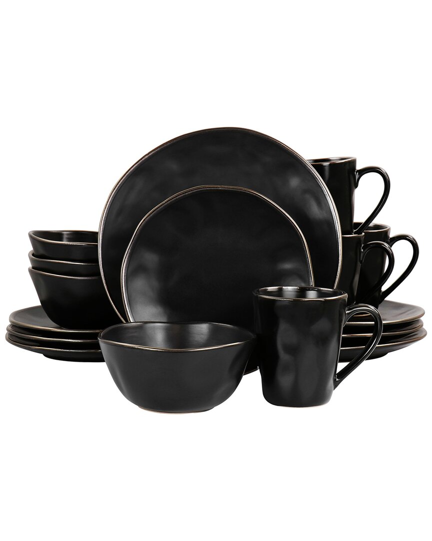 Elama Modern 16pc Stoneware Dinnerware Set