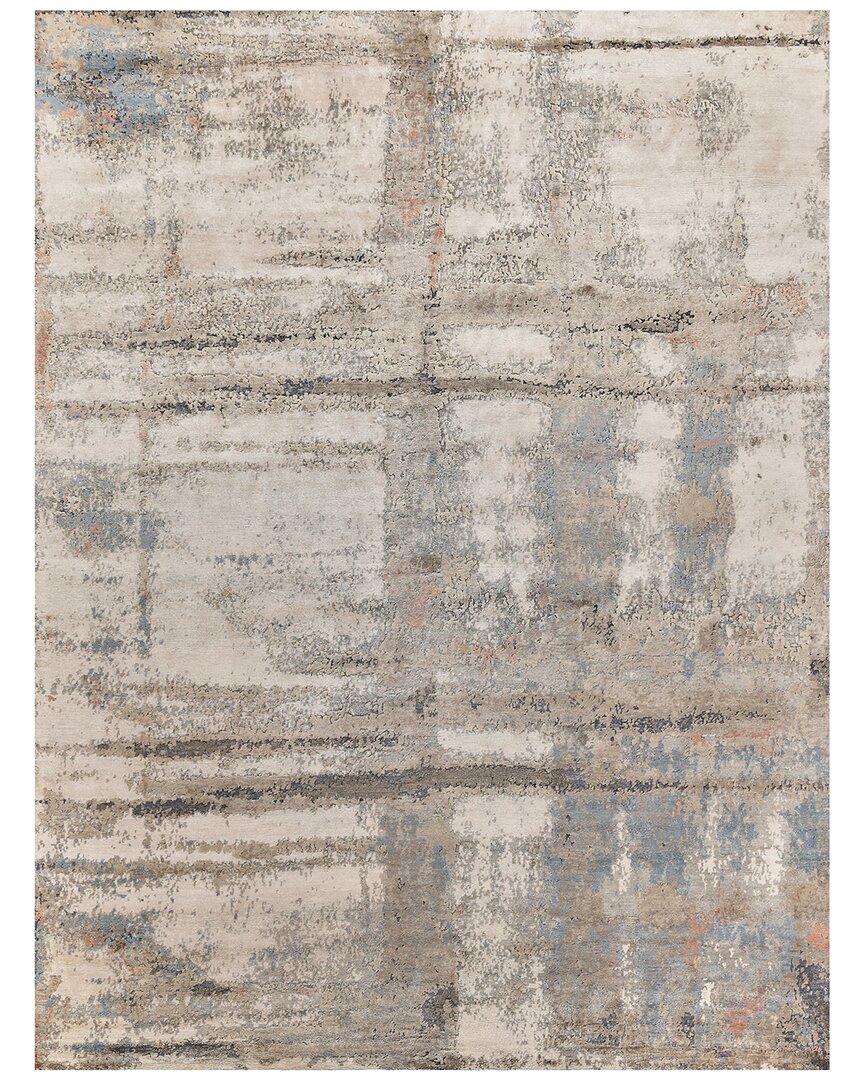 Exquisite Rugs Laureno Hand-knotted Bamboo Silk & Cotton Multi Area Rug In Gray