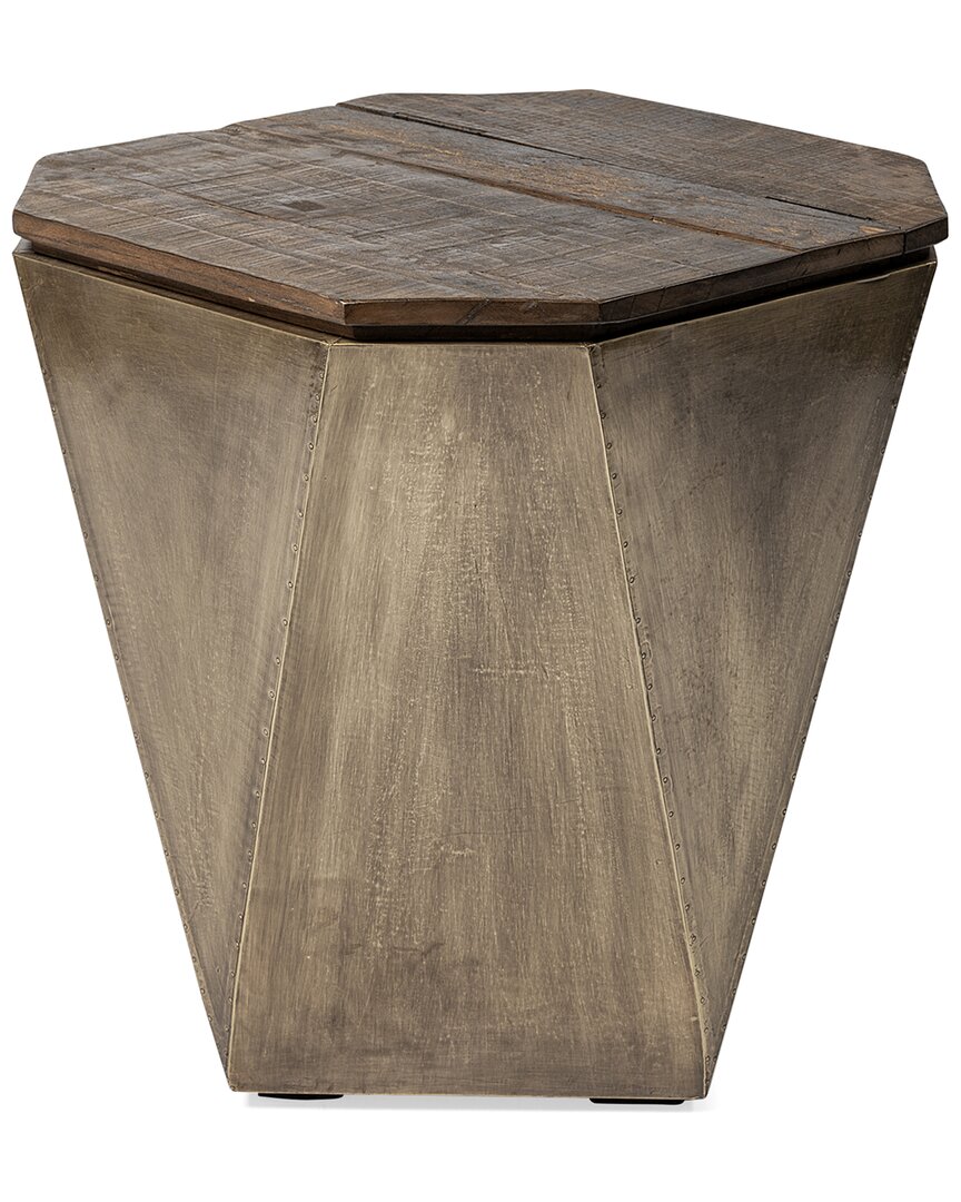Mercana Furniture & Decor Esagono Ii End/side Table In Brown