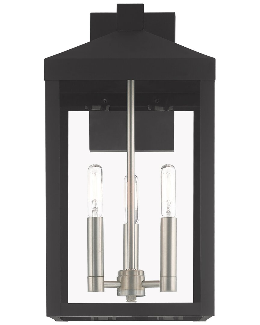 Livex Lighting 3-light Outdoor Wall Lantern In Black