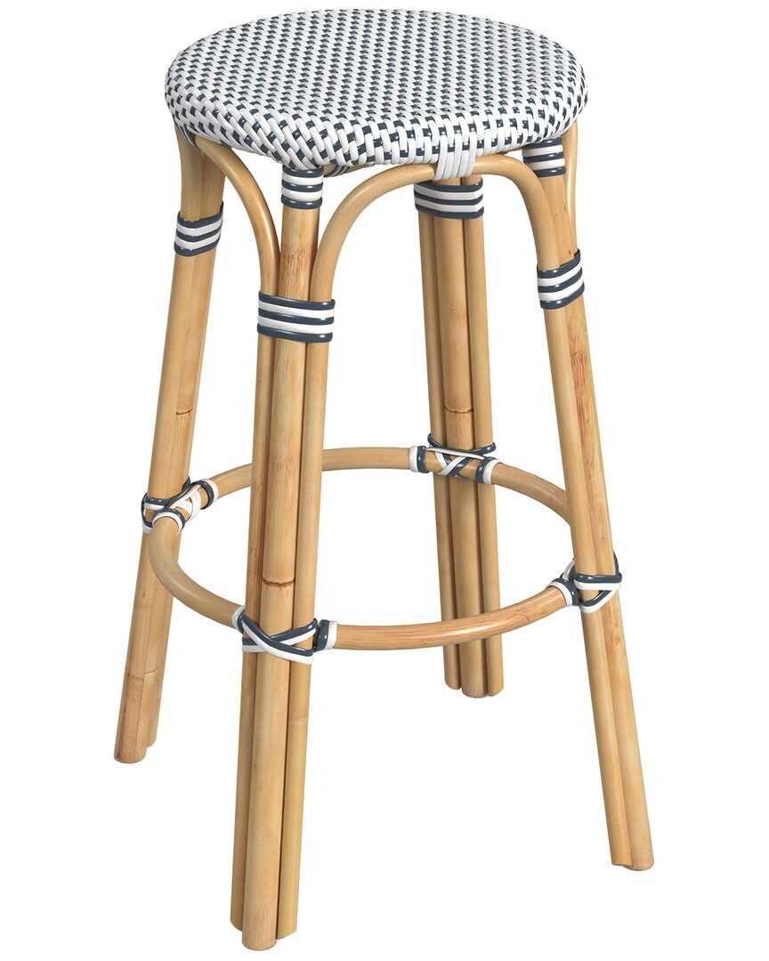 Butler Specialty Company Tobias Cottage Rattan Bar Stool In White