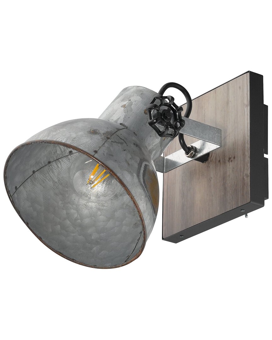 Eglo Barnstaple 1 Light Wall Light With Distressed Zinc & Black Finish