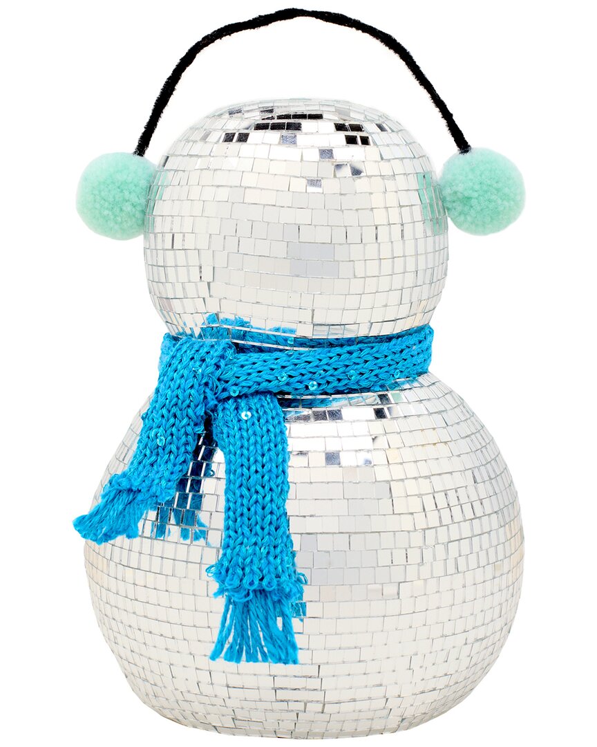 National Tree Company 10in Disco Snowman With Blue Scarf In Blue