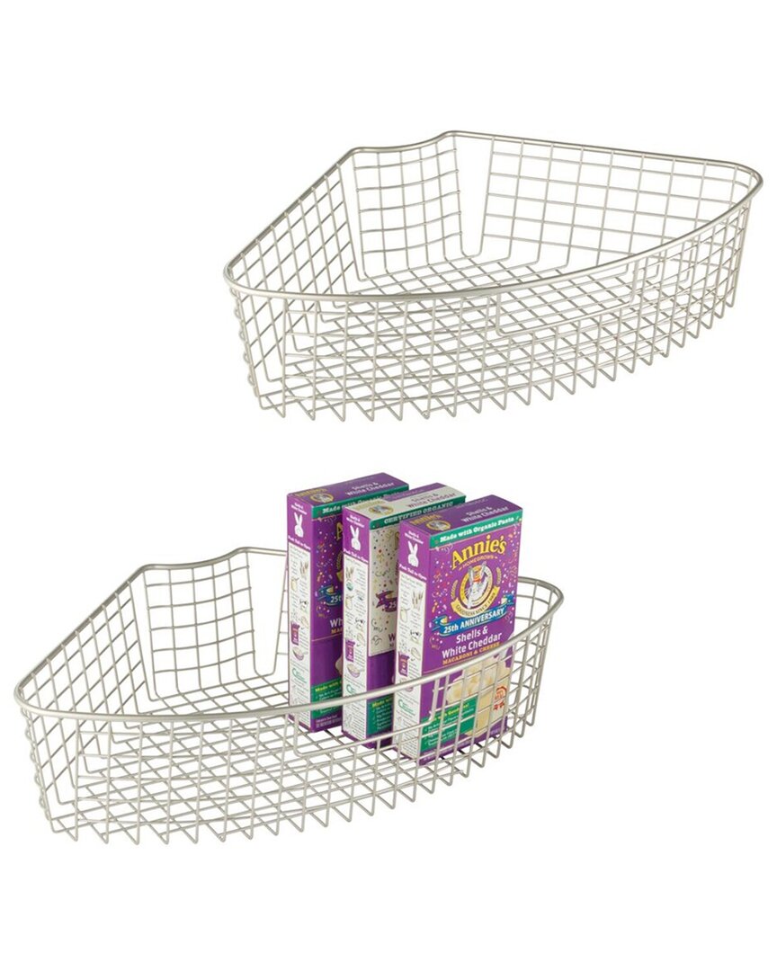 M DESIGN M DESIGN SET OF 4 LAZY SUSAN 1/4 WIRE BASKET WITH HANDLE 