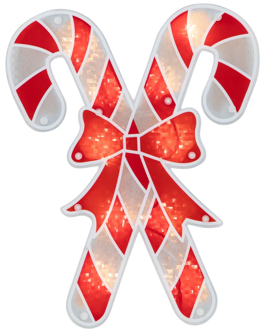 Northlight Lighted Candy Cane Christmas Window Decor In Red
