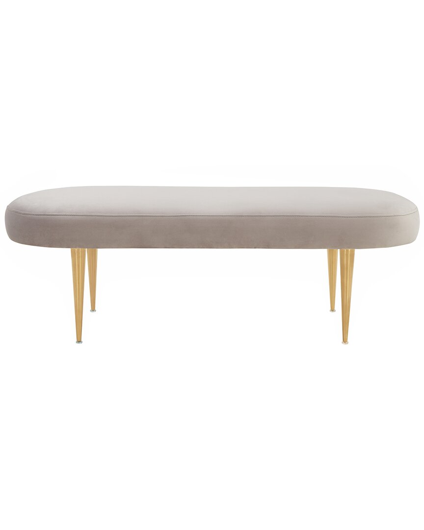 Safavieh Couture Corinne Velvet Oval Bench In Taupe