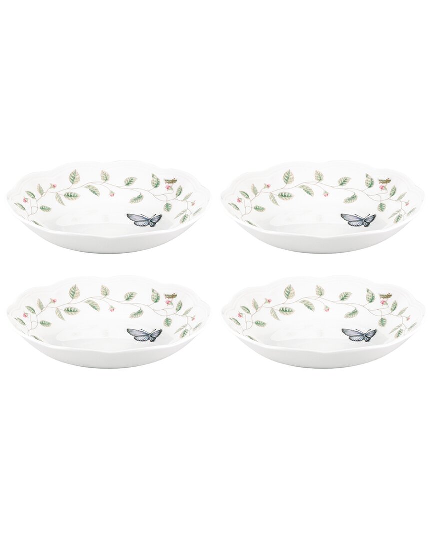 Lenox Butterfly Meadow 4pc Pasta Bowl Set In White