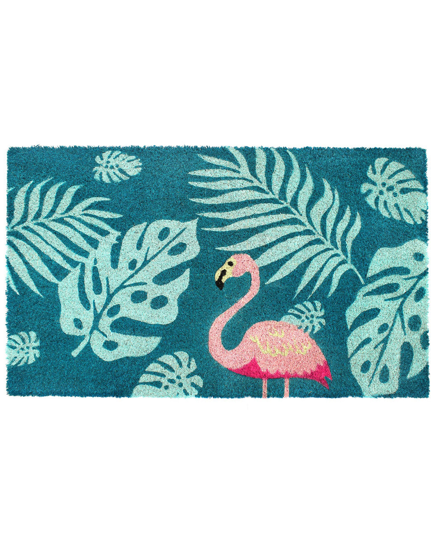 Master Weave Palm Leaves Flamingo Coir Doormat
