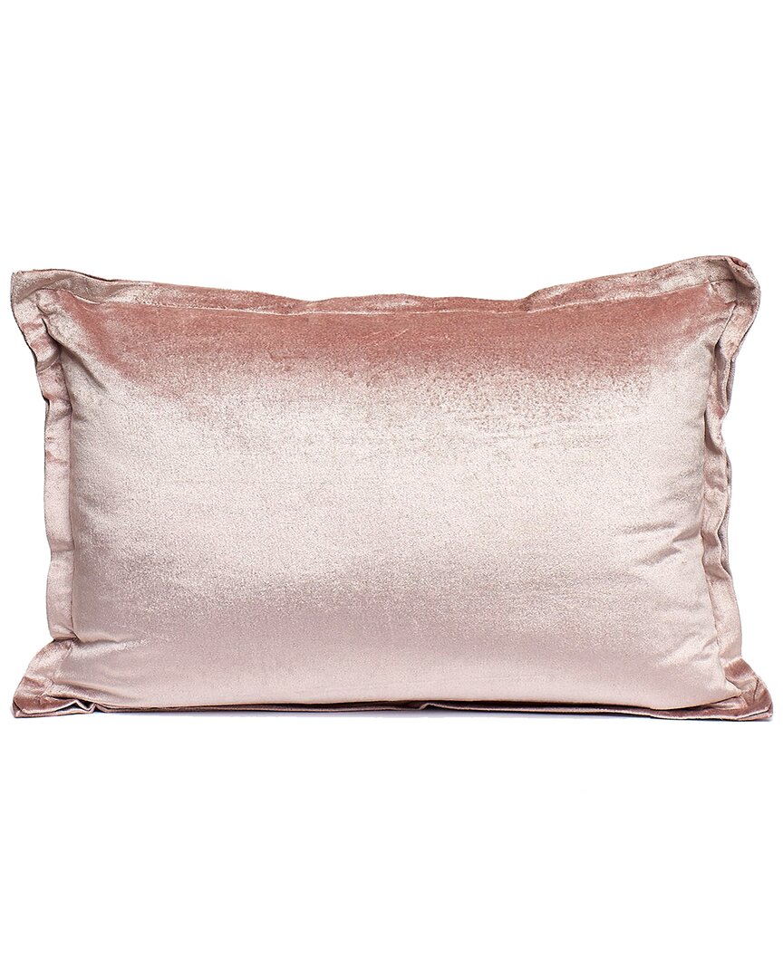 Harkaari Plain Velvet Lip Flange Throw Pillow In Pink