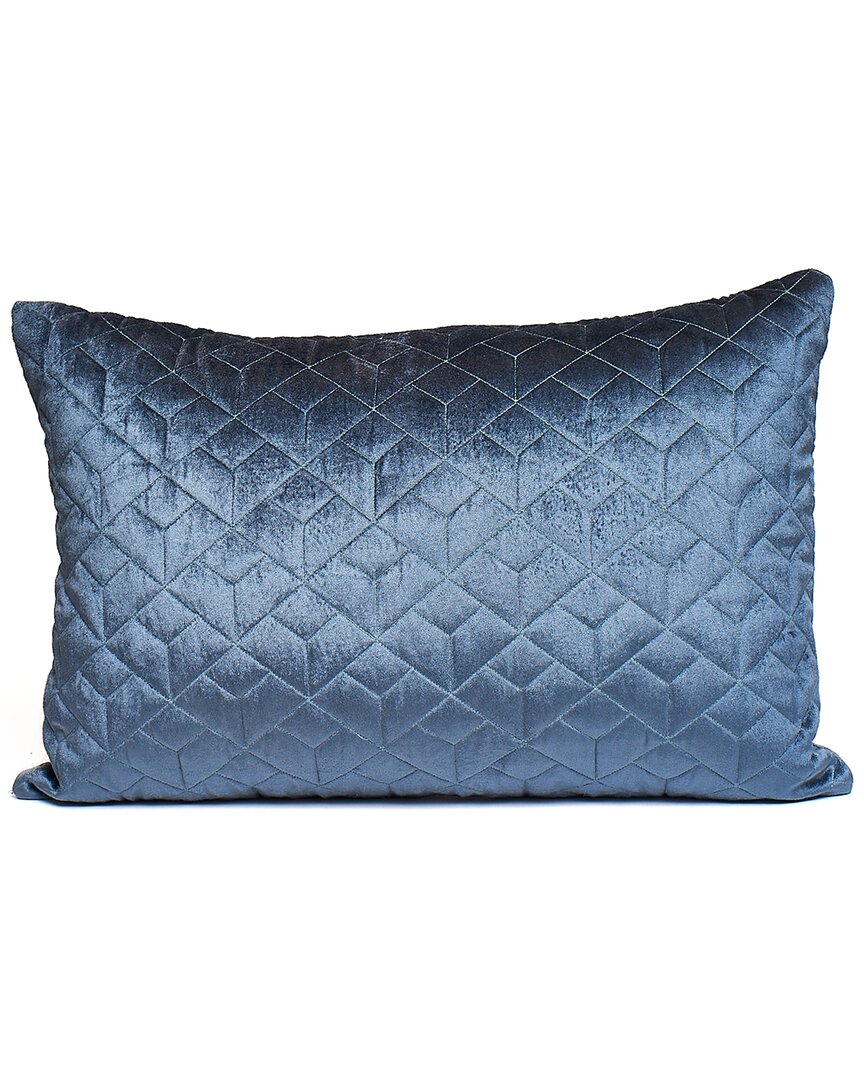 Harkaari Geometric Cross Stitch Throw Pillow In Blue