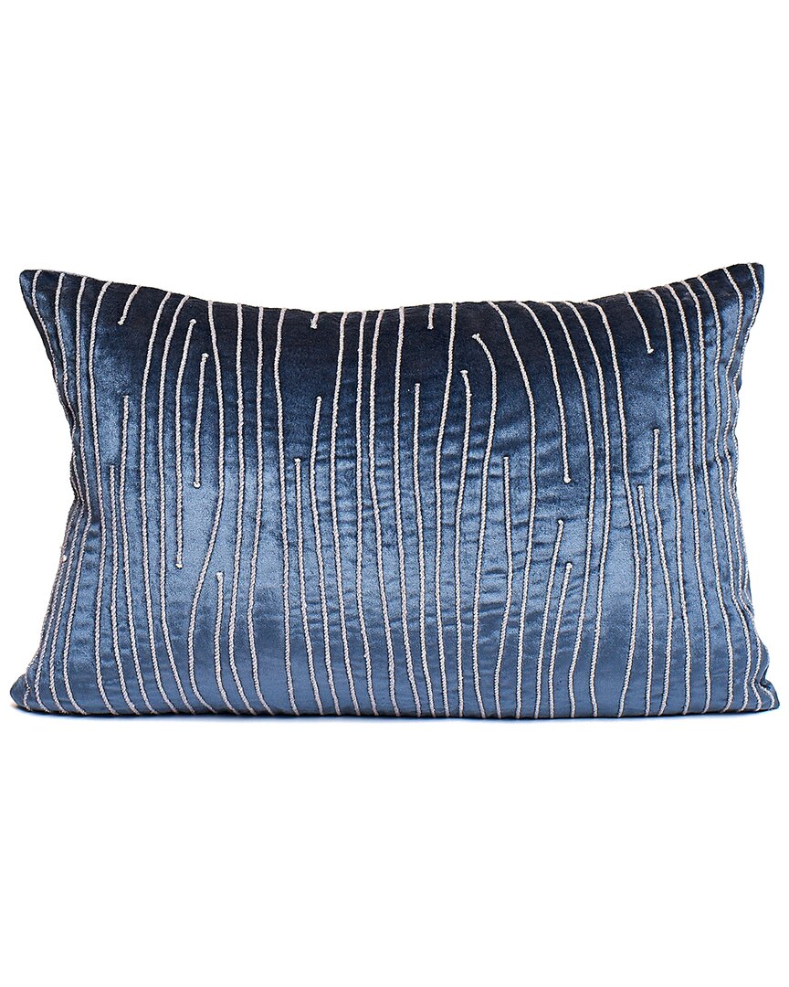 Harkaari Rope Line Design Throw Pillow In Blue