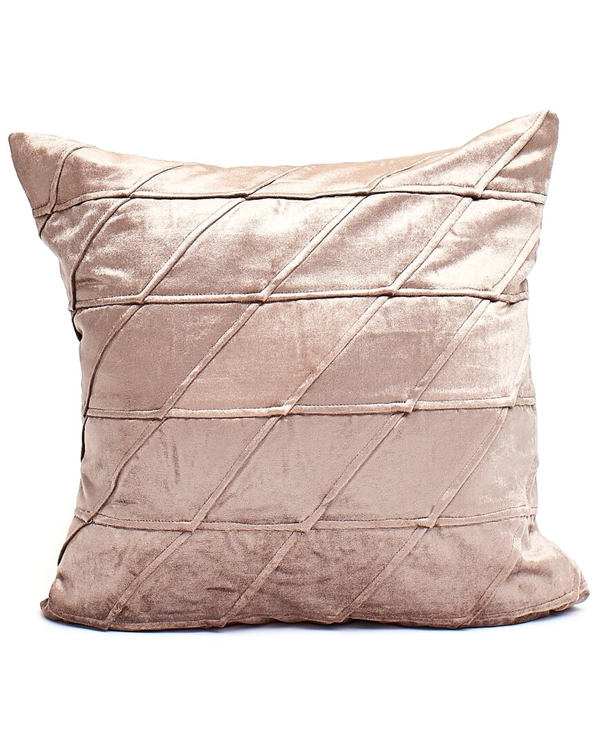 Harkaari Tilted Square Fish Scale Design Throw Pillow In Taupe