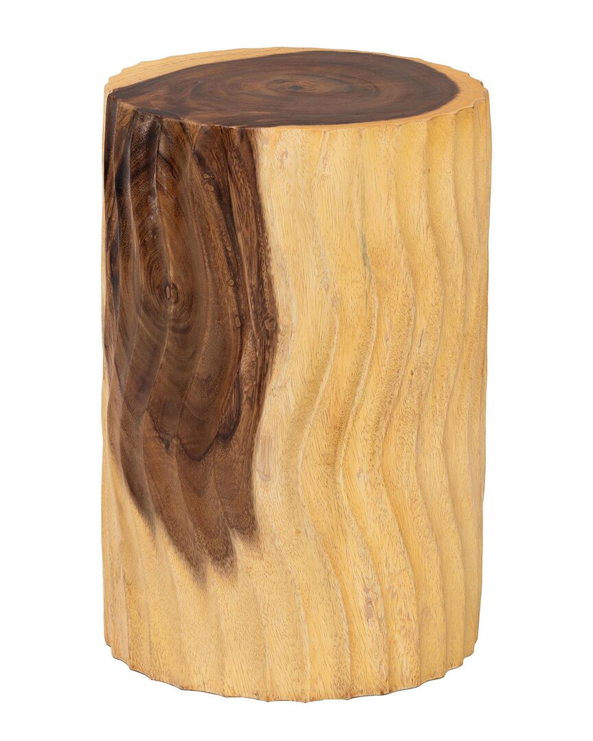 Baxton Studio Fuchsia Hand-carved Suar Wood Side Table In Brown