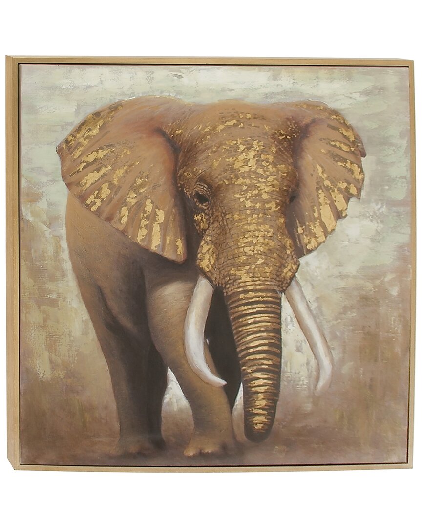 Peyton Lane Canvas Traditional Elephant Framed Wall Art