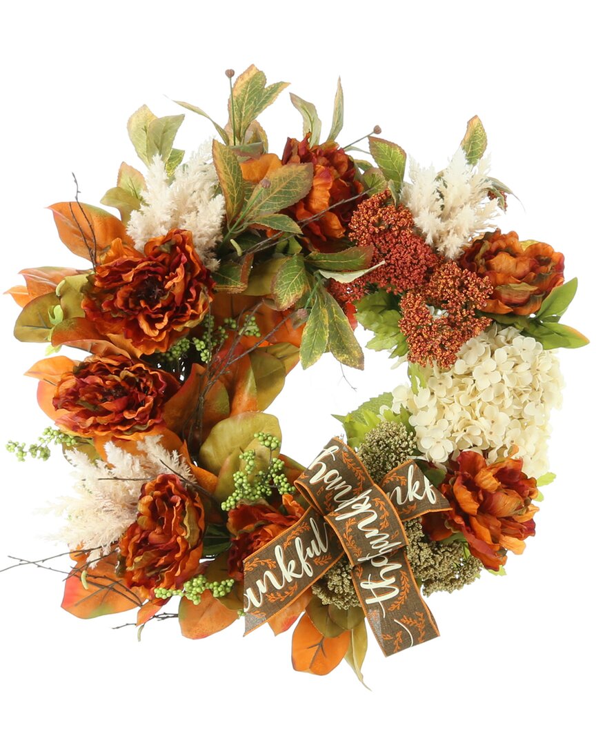 Creative Displays Mixed Floral Fall Wreath In Brown