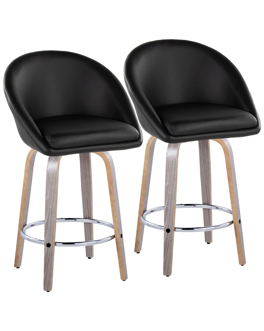 Lumisource Set Of 2 Matisse Highback 26in Contemporary Fixed-height Counter Swivel Stools With Foot