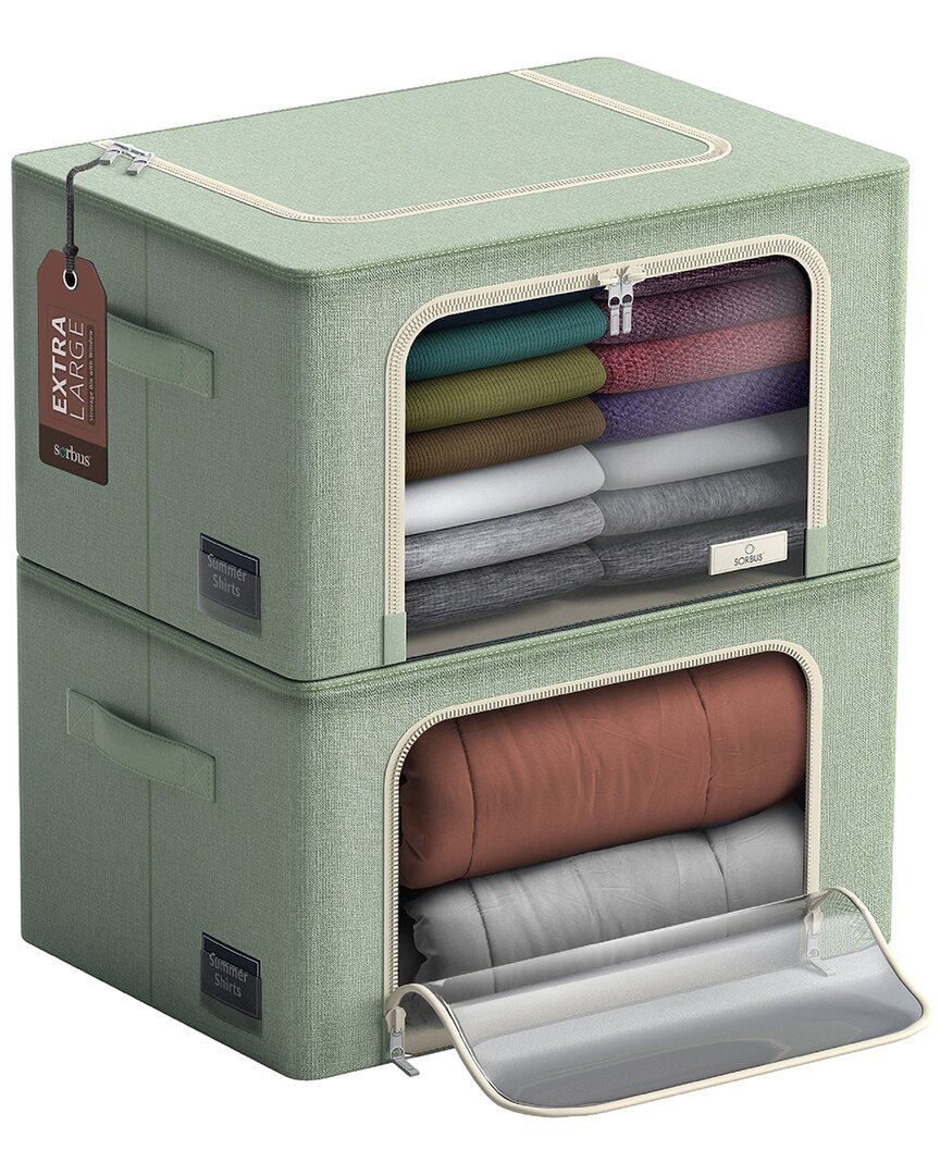 Sorbus Jumbo Storage Bins With Metal Frame In Multi
