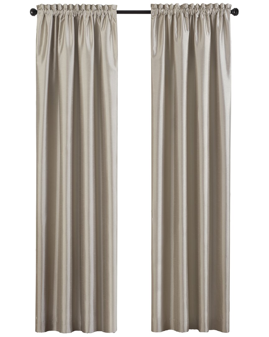 Elrene Colette Faux Silk Blackout Window Curtain In Brown