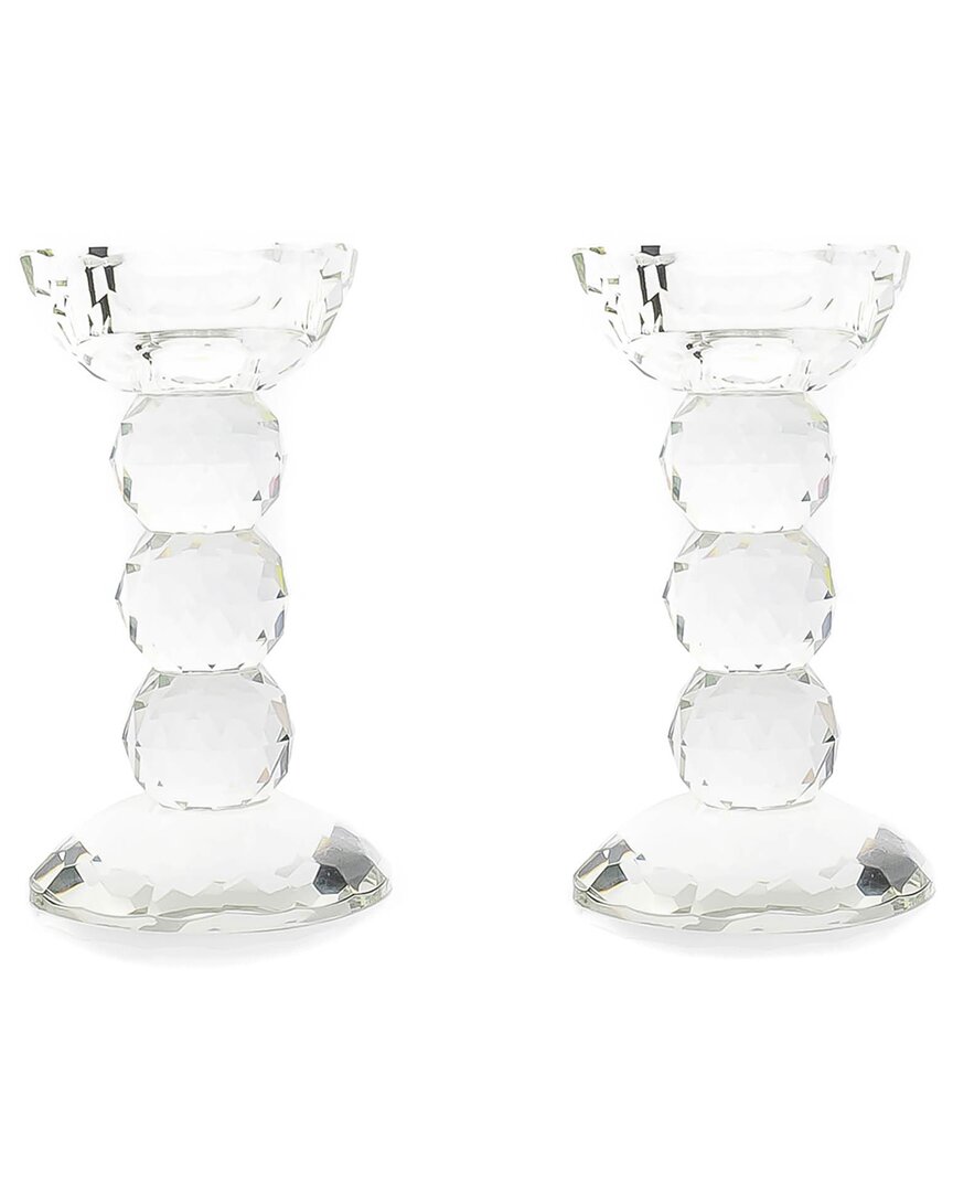 Shop Lainy Home Pair Of 6in Crystal Ball Candlesticks