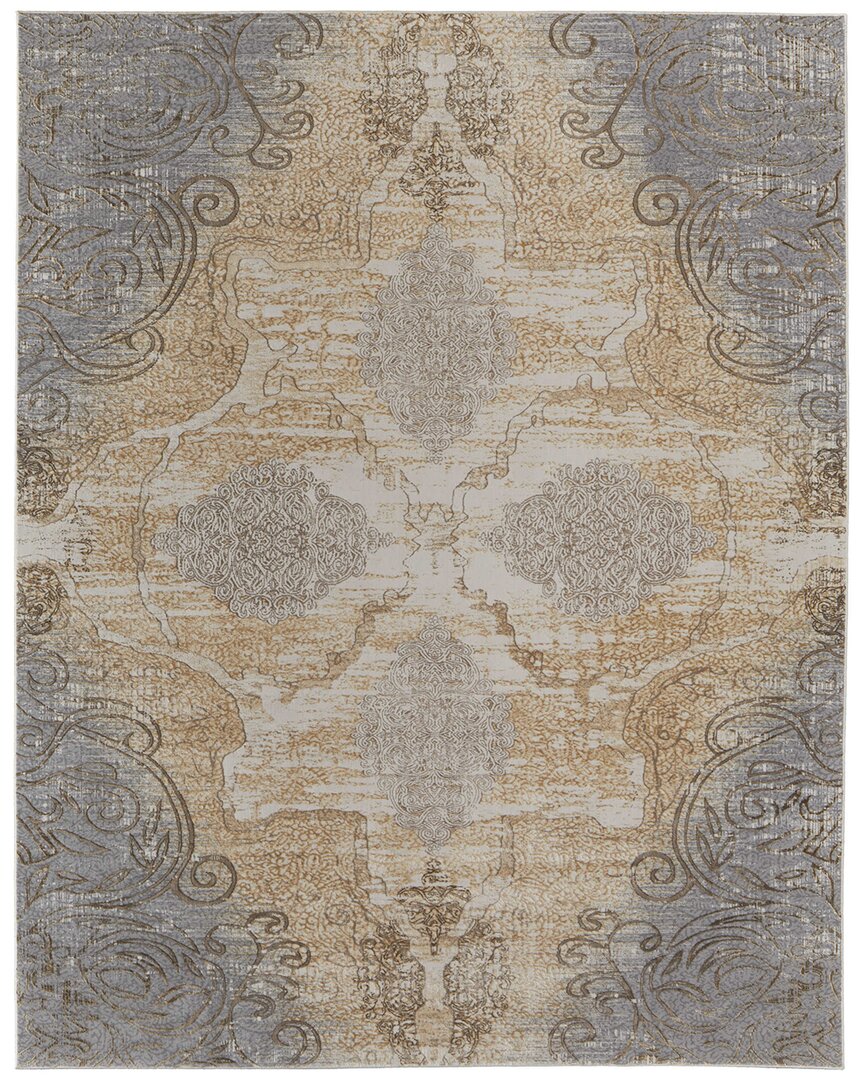 Shop Weave & Wander Neoma Traditional Medallion Viscose & Polyester Accent Rug In Silver
