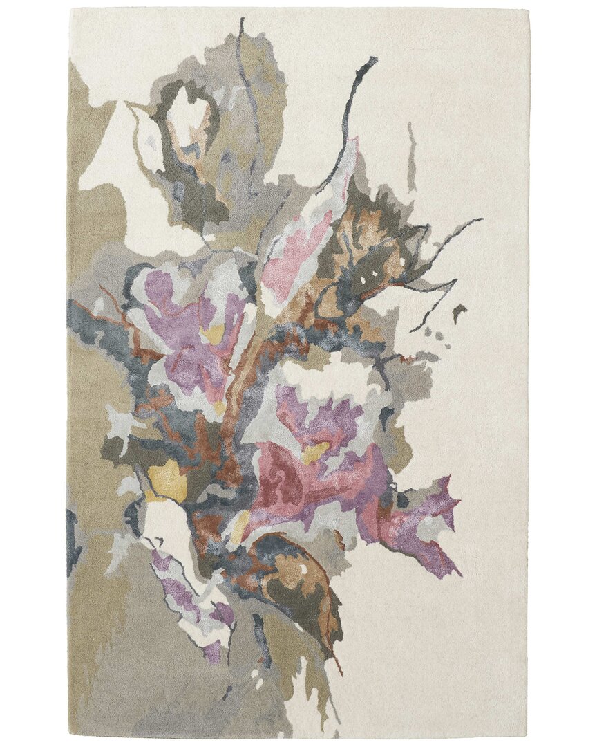 Shop Weave & Wander Cerelia Transitional Floral & Botanical Viscose & Wool Accent  Rug In Purple