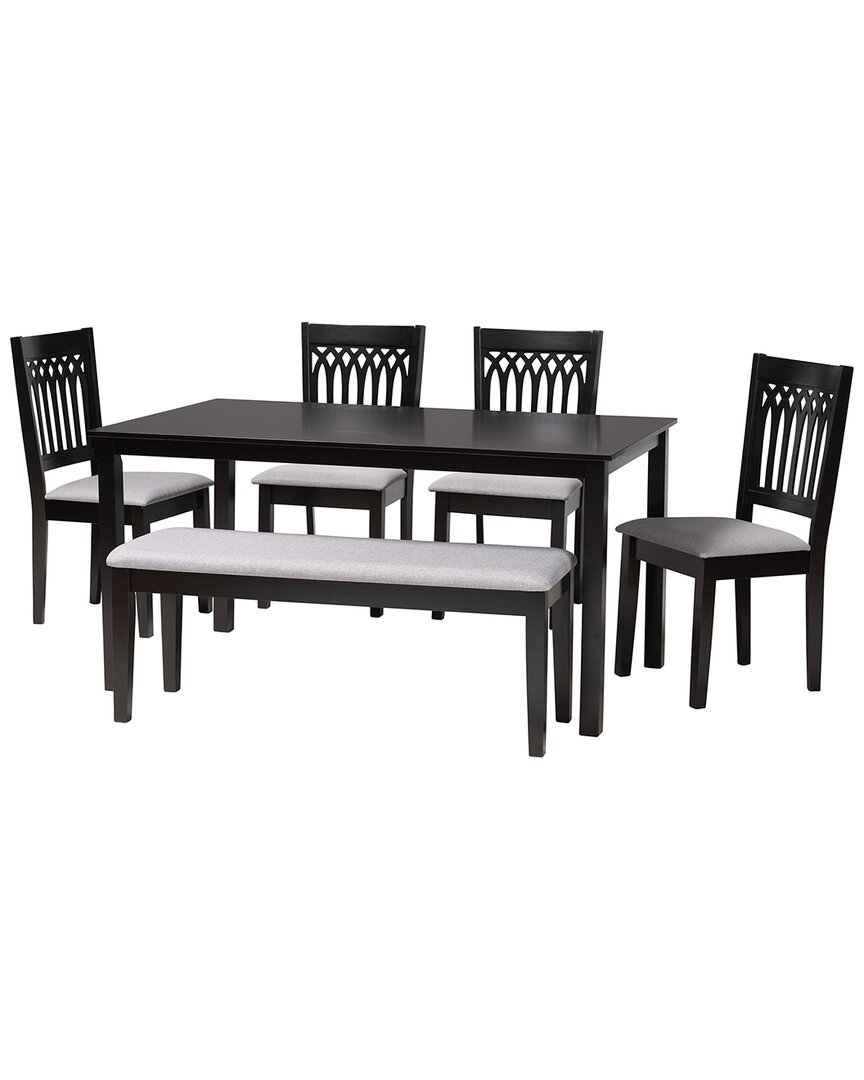 Baxton Studio Genesis Modern Grey Fabric And Dark