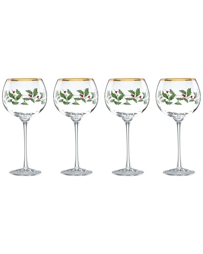 Lenox Holiday 4pc Wine Glass Set In Multicolor