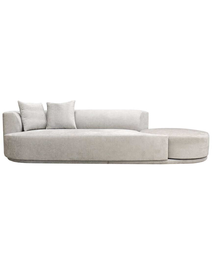 Pasargad Home Noho Cielo Design Sofa With Swivel Ottoman & Pillows In Beige