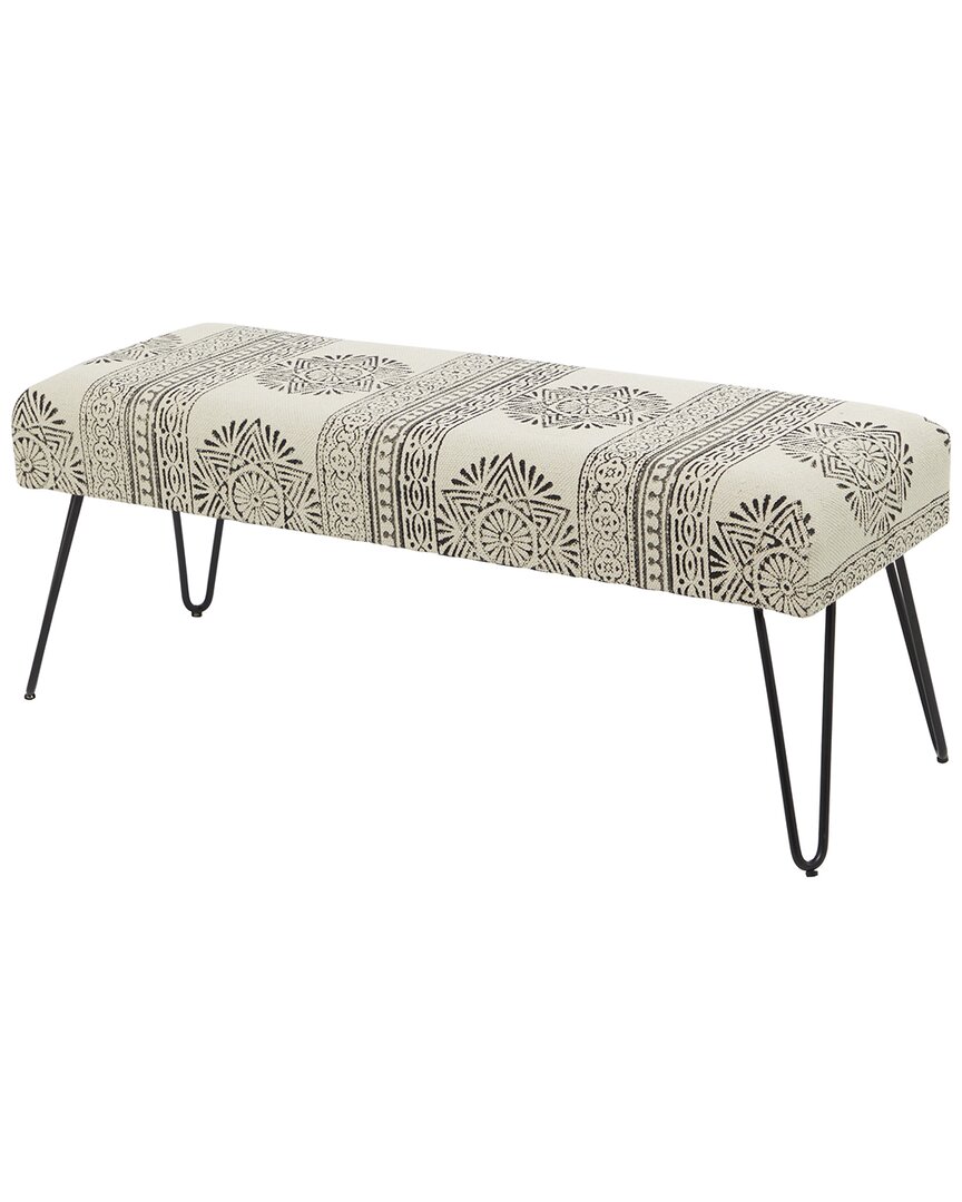 Peyton Lane Bohemian White Metal Bench