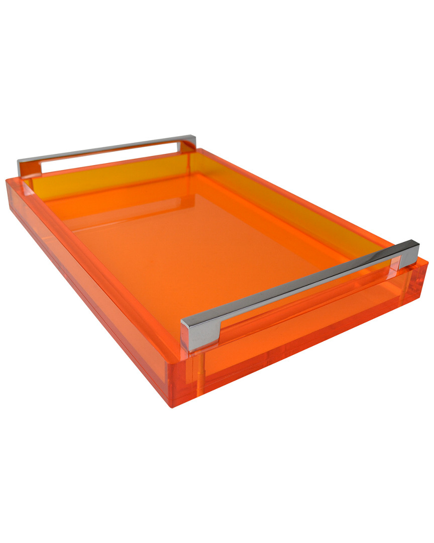 R16 Orange Tray With Silver Handles
